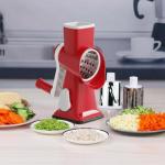 YOUCZON Rotary Cheese Grater Multi-Purpose Stainless Steel Cheese Shredder - Cheese Grater With Handle Effortless Grating of Carrots, Potatoes, Vegetables, and Fruits (Red)