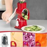 YOUCZON Rotary Cheese Grater Multi-Purpose Stainless Steel Cheese Shredder - Cheese Grater With Handle Effortless Grating of Carrots, Potatoes, Vegetables, and Fruits (Red)