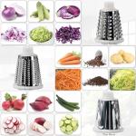 YOUCZON Rotary Cheese Grater Multi-Purpose Stainless Steel Cheese Shredder - Cheese Grater With Handle Effortless Grating of Carrots, Potatoes, Vegetables, and Fruits (Red)