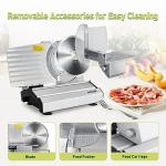 CUSIMAX Electric Meat Slicer for Home,Two 7.5''Stainless Steel Blades,1-20mm Adjustable Thickness,Easy to Cut Various Foods,Removable Food Carriage for Easy Cleaning
