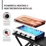 ROVSUN 4 Burner Foldable Propane Griddle with Wheels, Enameled Tray & Lid, 40000 BTU Portable Rolling Flat Top Gas Grill with Electronic Ignition & Regulator for Outdoor Cooking Camping BBQ Tailgating