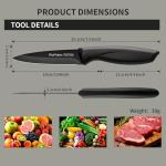 4-Piece Fruit Knife Set 7.88-inch stainless steel paring knife Straight blade with pointed tip design PP plastic ergonomic handle Specifically designed for cutting fruits and vegetables,Black.