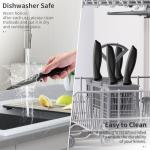 4-Piece Fruit Knife Set 7.88-inch stainless steel paring knife Straight blade with pointed tip design PP plastic ergonomic handle Specifically designed for cutting fruits and vegetables,Black.