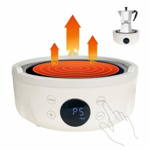 Mini Hot Plate Electric - Portable hot plate, Small Hot Plate, Mini Electric Stove, Perfect Size For Moka Pot, Melting Wax And More, Suitable For Kitchen, RV camping, Outdoor, 600W, 9 heat levels
