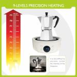 Mini Hot Plate Electric - Portable hot plate, Small Hot Plate, Mini Electric Stove, Perfect Size For Moka Pot, Melting Wax And More, Suitable For Kitchen, RV camping, Outdoor, 600W, 9 heat levels