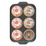 BRONYPRO Silicone Donut Pan for Baking with Metal Frame, 3.35 Inch Large doughnut pan,donut molds for baking Nonstick Non Toxic Bakeware for Oven, Brown