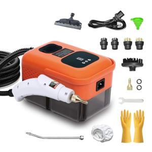 Heavy Duty Handheld Steam Cleaner, 15s Heat-Up, 9-Level Adjustable 2500W Pressurized Steamer for Cleaning with 14 Accessories, Multipurpose Portable Steam Cleanr for Home, Car, Grease, Grout and Tile