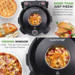NutriChef Electric Pizza Oven | 1200W Countertop Pizza Maker with Temperature Control & Thermometer | Viewing Window for Precise Cooking | Heats up to 800˚F | Easy to Clean Non-Stick Coating (Black)