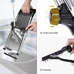 Masthome Mandoline Food Slicer Adjustable Thickness for Cheese Fruits Vegetables Stainless Steel Food Cutter Slicer Dicer with Extra Brush and Blade Guard for Kitchen