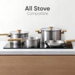 CAROTE 1.5Qt & 2.5Qt Stainless Steel Sauce Pan Set with Lid, 3-ply Base, Non-Toxic PTFE & PFOA Free Saucepan, Induction Cookware Set, Small Kitchen Pots, Stay-Cool Handles