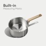 CAROTE 1.5Qt & 2.5Qt Stainless Steel Sauce Pan Set with Lid, 3-ply Base, Non-Toxic PTFE & PFOA Free Saucepan, Induction Cookware Set, Small Kitchen Pots, Stay-Cool Handles