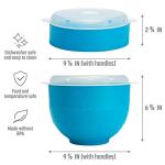Goodful Silicone Popcorn Popper, Collapsible Hot Air Microwavable Popcorn Maker, Bowl Made without BPA, Blue