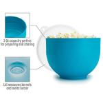 Goodful Silicone Popcorn Popper, Collapsible Hot Air Microwavable Popcorn Maker, Bowl Made without BPA, Blue