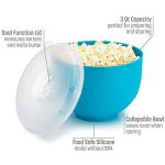 Goodful Silicone Popcorn Popper, Collapsible Hot Air Microwavable Popcorn Maker, Bowl Made without BPA, Blue