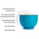 Goodful Silicone Popcorn Popper, Collapsible Hot Air Microwavable Popcorn Maker, Bowl Made without BPA, Blue