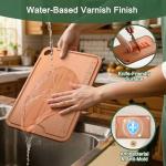 Wood Cutting Boards For Kitchen, Bamboo Cutting Boards With Deep Juice Grooves & Built-In Handles, Charcuterie Board & Chopping Board 2-In-1 Design Wooden Cutting Board New Home Gift ideas for Women