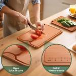 Wood Cutting Boards For Kitchen, Bamboo Cutting Boards With Deep Juice Grooves & Built-In Handles, Charcuterie Board & Chopping Board 2-In-1 Design Wooden Cutting Board New Home Gift ideas for Women