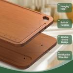 Wood Cutting Boards For Kitchen, Bamboo Cutting Boards With Deep Juice Grooves & Built-In Handles, Charcuterie Board & Chopping Board 2-In-1 Design Wooden Cutting Board New Home Gift ideas for Women