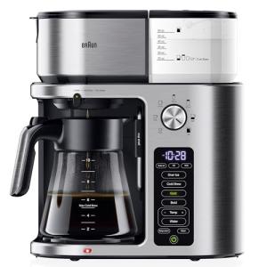 Braun MultiServe Plus 10-Cup Drip Coffee Maker - Hot & Cold Multi-Serve Brewer with Timer and Auto Start, Hot Water Dispenser, Over Ice Function, Stainless Steel & Pod-Free Design, KF9370SI