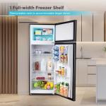 BLACK+DECKER 7.7 Cu. Ft. Top Mount Refrigerator with Freezer, 2 Door Fridge with Top Freezer and Mechanical Temperature Control, For Homes and Apartments, BDA77LAB, Black