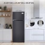 BLACK+DECKER 7.7 Cu. Ft. Top Mount Refrigerator with Freezer, 2 Door Fridge with Top Freezer and Mechanical Temperature Control, For Homes and Apartments, BDA77LAB, Black