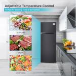 BLACK+DECKER 7.7 Cu. Ft. Top Mount Refrigerator with Freezer, 2 Door Fridge with Top Freezer and Mechanical Temperature Control, For Homes and Apartments, BDA77LAB, Black