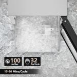 Coolake 15" Commercial Under Counter Ice Maker, 100Lbs/Day Outdoor Ice Maker with 30 Lbs Storage, Stainless Steel Gravity Drainage Freestanding Built-in Ice Machine for Home Bar Garage Kitchen
