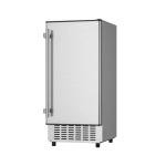 Coolake 15" Commercial Under Counter Ice Maker, 100Lbs/Day Outdoor Ice Maker with 30 Lbs Storage, Stainless Steel Gravity Drainage Freestanding Built-in Ice Machine for Home Bar Garage Kitchen