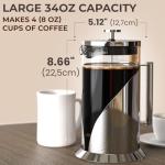 Stainless Steel French Press Coffee Maker - 34oz