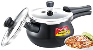 Prestige Deluxe Duo Plus Induction Base Aluminum Pressure Cooker 33 litres Others Black