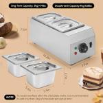 Dyna-Living Chocolate Melting Pot 2-Tanks Commercial Chocolate Tempering Machine Chocolate Tempering Pot 1000W Electric Chocolate Melter Pot Chocolate Warmer for Milk Coffee Cheese