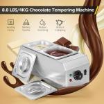 Dyna-Living Chocolate Melting Pot 2-Tanks Commercial Chocolate Tempering Machine Chocolate Tempering Pot 1000W Electric Chocolate Melter Pot Chocolate Warmer for Milk Coffee Cheese