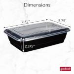GoodCook Meal Prep Containers, Single Compartment 10-Pack, BPA-Free Reusable Food Storage, Black, Microwave & Freezer Safe, Stackable Meal Prep Containers for Lunches and Snacks