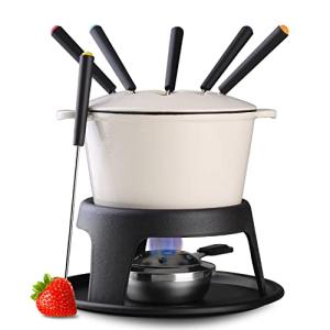 Artestia Cast Iron Fondue Pot Set for 6