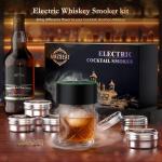 AMZSEAT Electric Whiskey Smoker Kit-Rechargeable Cocktail Smoker Set with 6 Wood Chips - Unique Bourbon & Old Fashioned Drinks Smoker, Ideal Christmas, Birthday, Gifts for Men, Dad, Husband