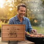 Personalized Dad Cutting Board, Custom BBQ Gifts for Dad, Husband, Boyfriend, Grandpa, Engraved Wood Grill Board for Christmas, Father's Day, Anniversary, Birthday, Unique Grill Master Gift for Men