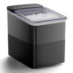 Countertop Ice Maker, 9 Bullet Ice in Just 6 Mins, 27 lbs Daily Output, Ice Machine with Ice Scoop and Basket, 2 Ice Sizes, Self-Cleaning, Ideal for Home/Kitchen/Office/Bar