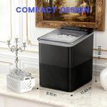 Countertop Ice Maker, 9 Bullet Ice in Just 6 Mins, 27 lbs Daily Output, Ice Machine with Ice Scoop and Basket, 2 Ice Sizes, Self-Cleaning, Ideal for Home/Kitchen/Office/Bar