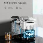 Crzoe Ice Makers Countertop with Handle, 2 Sizes of Ice, 9 Bullet Ice Cubes in 6 Mins, 26Lbs/24H, Portable Ice Maker with Self-Cleaning, Ice Machine for Home&Kitchen&Office&Party