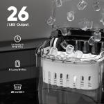 Crzoe Ice Makers Countertop with Handle, 2 Sizes of Ice, 9 Bullet Ice Cubes in 6 Mins, 26Lbs/24H, Portable Ice Maker with Self-Cleaning, Ice Machine for Home&Kitchen&Office&Party