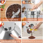 750g Electric Grain Mill Grinder, 2000W High-Speed Stainless Steel Dry Food Grinder, for Grains, Spices, Seeds, Coffee, Herbs & More, Commercial & Home Kitchen Use (28000 RPM, One-Touch Operation)