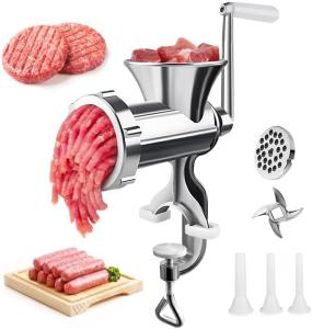 Meat Grinder Manual Mincer - Manual Meat Grinder Sausage Maker Table Mount Pork Mincer Sausage Stuffer Funnel Make Homemade Burger Patties Hand Operated Kitchen Tool-JZL