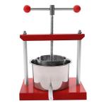 Cheese Fruit Wine Manual Press Machine 3L/0.8gal Stainless Steel Barrels Honey Presser w/T-shaped Handle Fruit Press Making Equipment for Pressing Juice, Vegetable, Wine, Cider (3L/0.8gal)
