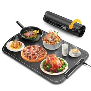 Warming Mat for Food, VEPOKA Food Warmer Mat for Countertop, Electric Warming Tray with 7 Temp Levels & Auto Shut-Off, Food Warmers for Parties, Ideal Gift for Kitchen & Buffet Use