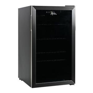 Alera 3.4 Cu. Ft. Beverage Cooler, Stainless Steel/black