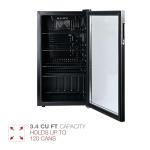 Alera 3.4 Cu. Ft. Beverage Cooler, Stainless Steel/black
