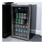 Alera 3.4 Cu. Ft. Beverage Cooler, Stainless Steel/black