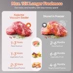 Vacuum Sealer Machine With Vacuum Sealer Bags, Dry/Moist Compact Full Automatic Food Sealer, Air Sealer Machine with Vacuum Seal Rolls, Bag Cutter,