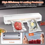Vacuum Sealer Machine With Vacuum Sealer Bags, Dry/Moist Compact Full Automatic Food Sealer, Air Sealer Machine with Vacuum Seal Rolls, Bag Cutter,