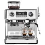 Kismile Dual Boiler Espresso Machine with Grinder, 20 Bar Espresso Maker with Milk Steamer & Hot Water, Dual LED Display, Pressure Gauge, Burr Grinder, coffee Machine for Home&Office, Stainless Steel